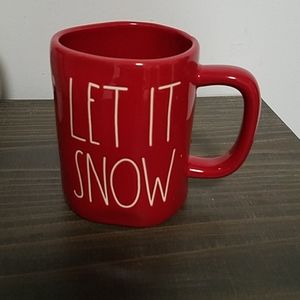 Rae Dunn Let it Snow red coffee mug